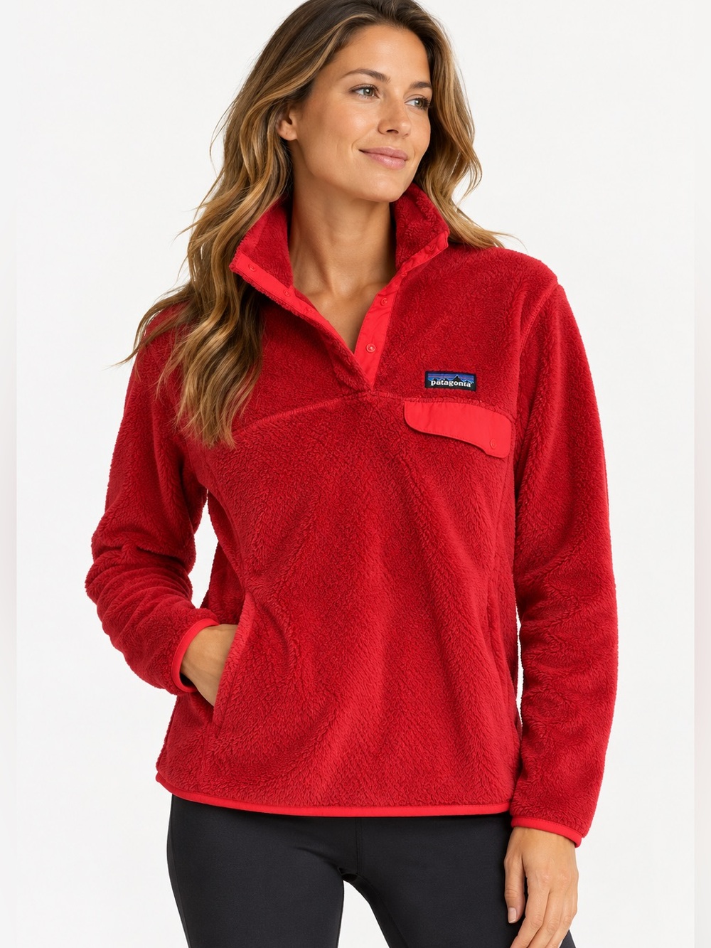 Patagonia Re-Tool Snap-T Red High Pile Fleece Pullover Women’s M